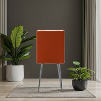 Chaise de salon en PU orange, style moderne, design en grille, dossier confortable, rembourrée, pour salon, chambre à coucher, hôtel