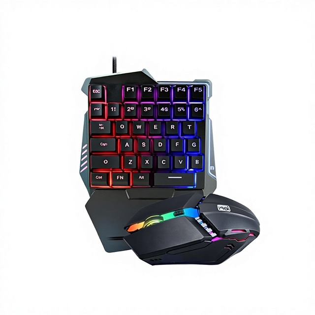 G506 One-Handed Scissor Gaming Keyboard with RGB Backlit 101 Keys Wired for E-Sports and Internet Cafe Use