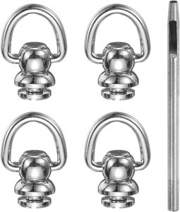 HARFINGTON Pcs D Ring Button <b>Rivets</b> Mm Brass Studs <b>Rivets</b> D Ring Stud Screw Ball With Mm <b>Leather</b> Hole Punch For <b>Leather</b> Craft Si - Product Image 1