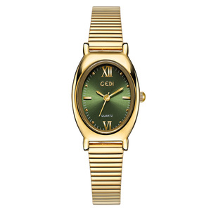 Retro-style high-value women's watch niche and exquisite oval steel strap watch new women's waterproof quartz watch. - Product Image 3