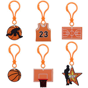 Nuevo Llavero Deportivo de Baloncesto de PVC Ecológico, con Logotipo Personalizado, Clásico, al por Mayor, con Forma de Dibujo Animado en 3D, que Cambia de Color, Reutilizable - Product Image 1