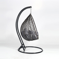 Fauteuil suspendu en rotin moderne pour salon de jardin, chaise suspendue en forme d'œuf avec support en métal, mobilier d'extérieur