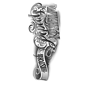 Autocollant de tatouage temporaire à manches courtes, imperméable, pour le visage et le corps, design artistique, tenue 15 jours - Product Image 3