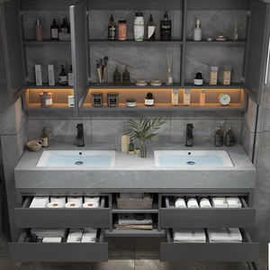 Mobili da <span class=keywords><strong>Bagno</strong></span> di Fabbrica di Lusso con Doppio Lavabo, Specchio Intelligente e <span class=keywords><strong>Mobile</strong></span> Lavello per Set di Arredo <span class=keywords><strong>Bagno</strong></span> per Hotel - Product Image 2