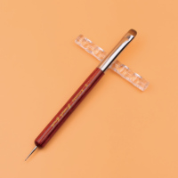 Pinceau français pour ongles 100% poils de Kolinsky purs avec outils de pointillage, design en bois rouge très vendu, forme ovale, pinceau français pour ongles