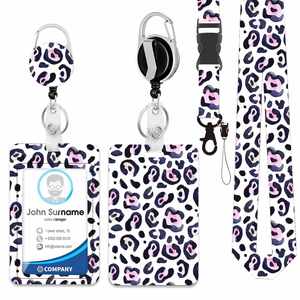 Custom Name Badge Clip Breakaway <b>Lanyard</b> Women Men Leopard Print <b>Lanyards</b> with Ld Card Badge Holder - Product Image 3