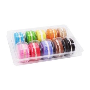 Customized 10 cells transparent blister container plastic gift box macaron packaging