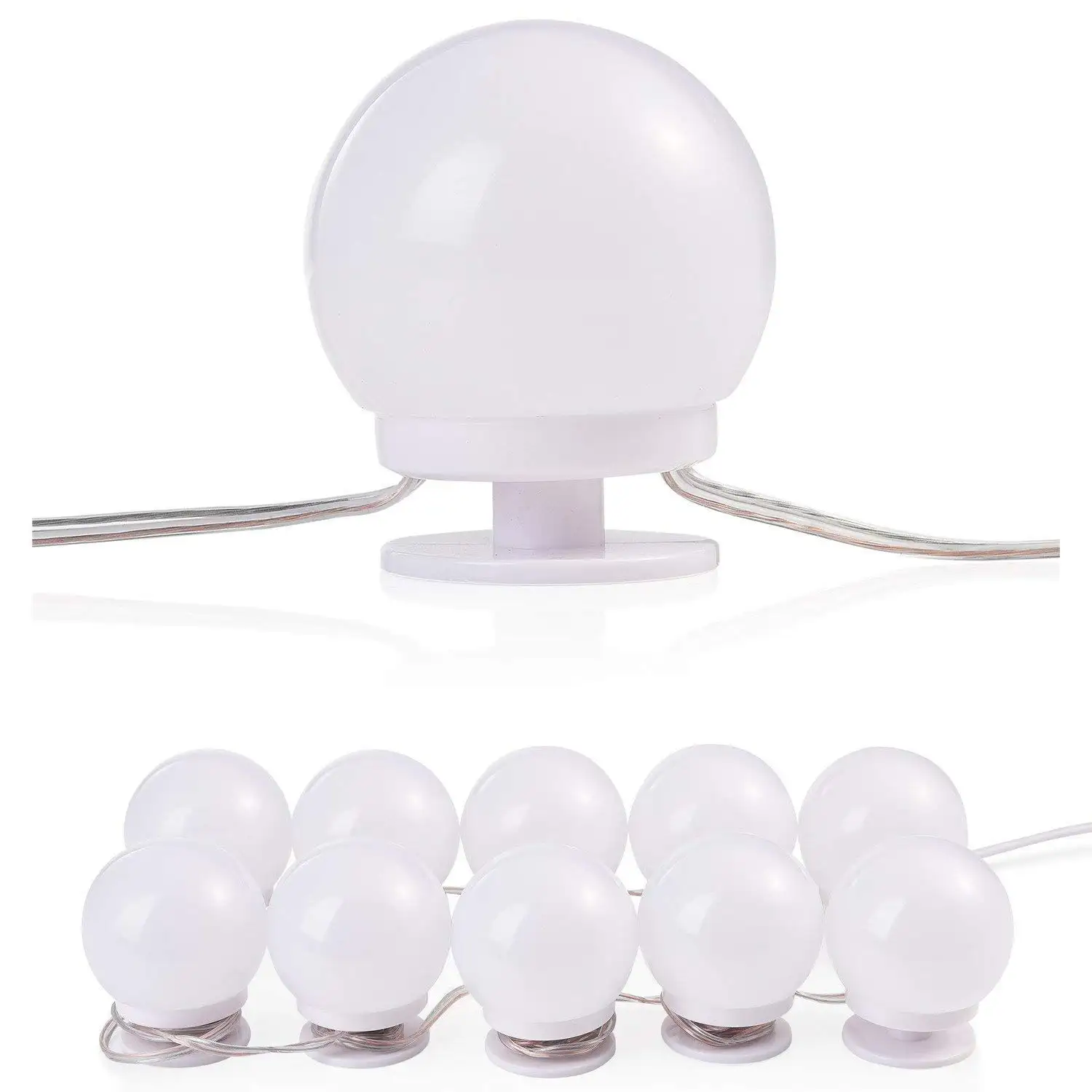 Kit d'éclairage pour miroir de courtoisie Style Hollywood, luminosité réglable, avec 10 ampoules LED, bande lumineuse pour coiffeuse