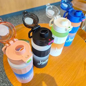 Hello Just Go Now Water Bottle 500Ml Gradient Color Sports Bottle With Straw For Outdoor Fitness Travel Gift - Product Image 3