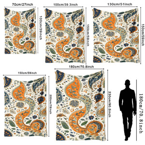 Couverture en flanelle Mandala, couverture de sieste, plaids pour la décoration intérieure, vente en gros, résistante à la décoloration, OEM ODM - Product Image 5