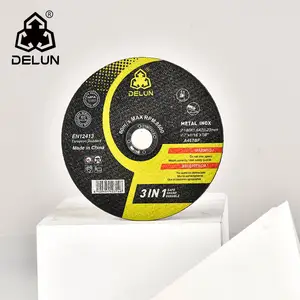 DELUN 7-Inch 180mm Flat Shape Cutting Abrasive Wheel High Performance Steel and Aluminium for Metal Polishing Durable