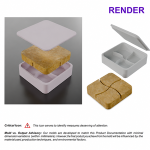 4-Cavity Silicone Ice <b>Tray</b> with Lid for Frozen Food <b>Storage</b> Reusable Non-Stick Modern Creative Square Shape - Product Image 5