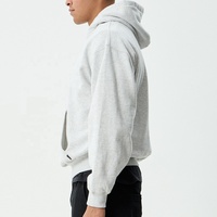 Hoodie Sweatshirt Pria Model Longgar Bahan Fleece Berkualitas Tinggi dengan Bordir Patch Logo Kustom dan Desain Drop Shoulder untuk Streetwear