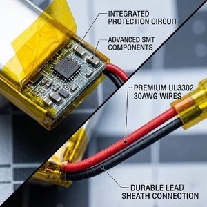 Batería de Polímero de Litio de 3.7V 120mAh AS401230, Celda de Litio de 3.7V 120mAh para GPS y Electrónica de Consumo - Product Image 5
