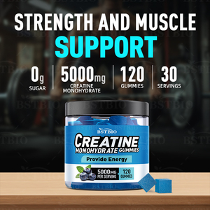 BSTBIO Suplementos <span class=keywords><strong>Pre</strong></span>-Entrenamiento Sin Azúcar de Marca Privada Personalizados 5000mg 120 Gomitas de Creatina Monohidrato - Product Image 3