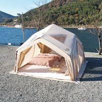 Module de camping pour hébergement de nuit, tente gonflable écologique quatre saisons, grande tente d'événement avec trois chambres et un salon