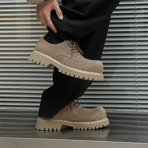 Chaussures en daim à plateforme pour hommes, décontractées, légères, confortables, respirantes, flexibles, tendance, style quotidien, semelle intermédiaire en caoutchouc, microfibre - Product Image 5
