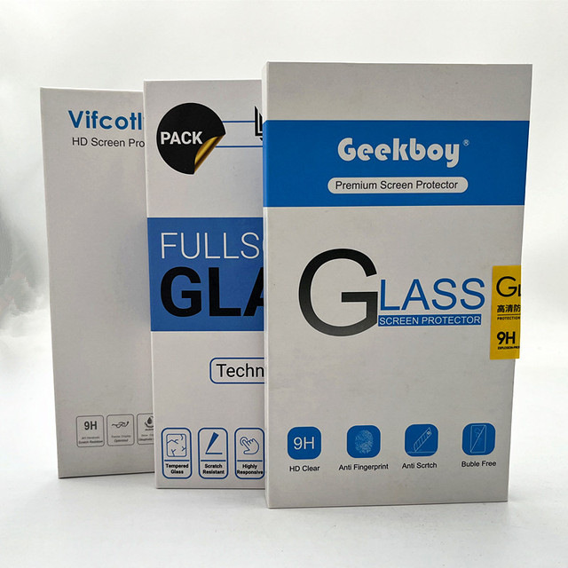 Cheap Price Custom Design Mobile Screen Protector Packing Box with Sponge Lining for Smart Electronics & Camera Rigid Boxes
