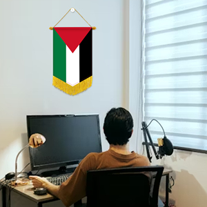 Wholesale <b>Mini</b> Pennant Car Flags 20x30cm Palestine Wall Decor Small Ornaments Hanging Digital Printing Satin Material - Product Image 1