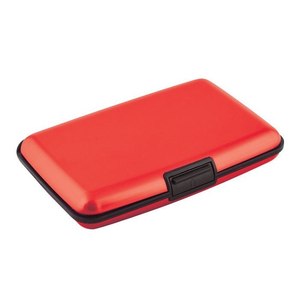 Tarjetero Minimalista de Aluminio Rojo, Tamaño Pequeño, con Protección RFID, Cierre de Clip, Diseño Impreso, para Tarjetas de Crédito y de Identificación - Product Image 1
