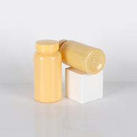 Bouteille en PET jaune 150 ml 200 ml avec bouchon sécurité enfant pour conteneur de capsules et pilules, couleur personnalisée