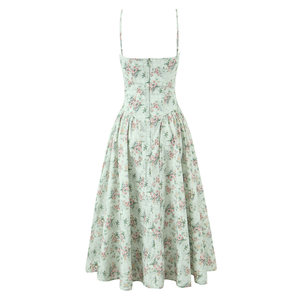Nouvelle Robe <span class=keywords><strong>YOYO</strong></span> Vintage X-type Taille Haute Style Européen et Américain à Motifs Floraux Sans Manches Col Carré Vêtements Femme 2025 - Product Image 2