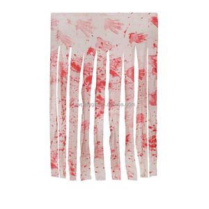 Door Curtain Doorway Bloody Haunted House <b>Decorations</b> Creepy Cloth for <b>Halloween</b> Theme Party - Product Image 1