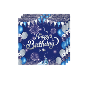 Tùy chỉnh Bộ đồ ăn dùng một lần Bộ Giáng sinh kim cương sinh nhật chủ đề màu xanh-bao gồm giấy tấm khăn ăn Ngày Valentine navidad - Product Image 3