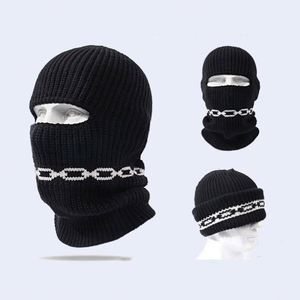 Gorro de Punto Jacquard de Moda para Hombre y Mujer, Estilo Balaclava, con un Orificio, Grueso y Cálido, para Esquí, Invierno 2024 - Product Image 2