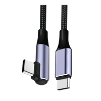 Haute qualité 5A USB C PD 100W coude droit câble de charge rapide en Nylon tressé 20V pour le chargement d'ordinateur