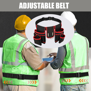 Detachable &amp; Adjustable Tool Pouch Bag for Electrician,Carpenter,<strong>Construction</strong>,Work Apron,Utility <strong>Belt</strong>,Black,Yellow - Product Image 6