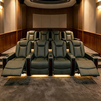 Fauteuil de cinéma VIP de luxe, 3 places, en cuir véritable, canapés de cinéma maison, sièges de cinéma, canapé de cinéma