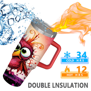 Vaso Térmico de 30oz con Asa, Diseño de Pájaro Colorido, Envío Gratis desde EE. UU., Regalo Divertido de Acero Inoxidable con Forma de Pájaro - Product Image 2