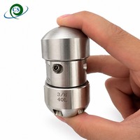 Nouvelle petite pompe avec buse de nettoyage de drain en acier inoxydable, filetage femelle G3/8 pouce, débit de 40 LPM, tête de jet pour kit de nettoyage de canalisations.
