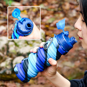 Bouteille d'eau en silicone pliable portable sans BPA de 500 ml pour le sport, la gym, les voyages, les enfants, avec logo personnalisé pour l'école des enfants - Product Image 5