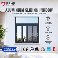 Fenêtre coulissante en aluminium EEHE NFRC AS2047 résistante au vent, double vitrage, pour climat froid, idéale pour salon de luxe