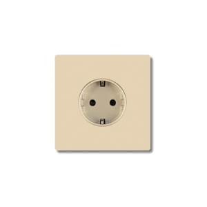 El enchufe de pared de latón blanco combina latón amarillo duradero para una conexión de energía fiable y elegante en cualquier habitación. - Product Image 2