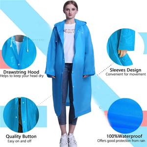 Stampa Logo personalizzato Eva impermeabile <span class=keywords><strong>Poncho</strong></span> pioggia giacche impermeabili impermeabile riutilizzabile pioggia riciclata cappotto <span class=keywords><strong>da</strong></span> pioggia per gli uomini - Product Image 3