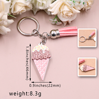 1 pièce Nouveau produit CN Glace à la crème TENDANCE Porte-clés en acrylique léger à impression UV de forme irrégulière