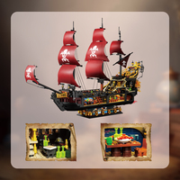 Blocs de construction DIY en gros pour les jouets et les décorations des enfants, ensemble de blocs de construction de navire pirate Reine Anne pour la chasse au trésor
