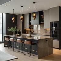 Meuble de cuisine moderne à assembler, armoire de rangement pour appartement, meuble de cuisine autoportant de luxe en bois, petit meuble de cuisine