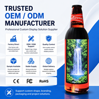 Écrans d'affichage LED flexibles sur pied P2 en forme de bière avec panneau publicitaire vidéo couleur pour les salons de thé au lait
