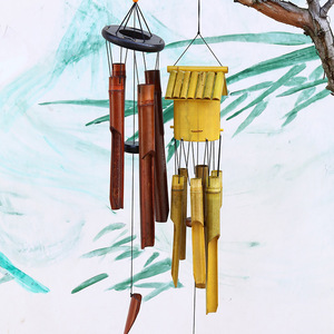 Campanas de viento de bambú de estilo chino, decoraciones hechas a mano para exteriores, adornos para sala de té, hotel, jardín - Product Image 2