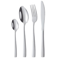 Ensemble de couverts en acier inoxydable pour l'approvisionnement transfrontalier, couteau à steak et fourchette de style occidental épaissis, manche carré, design moderne et minimaliste