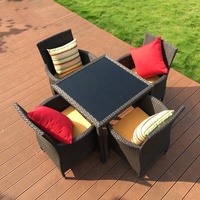 Rotin extérieur table et chaise combinaison loisirs balcon cour lait thé café ensemble de meubles de jardin