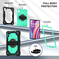Étui antichoc robuste pour Redmi Pad Pro 12.1 Poco Pad 12.1 2024 avec support rotatif à 360°, dragonne et bandoulière, bicolore OEM ODM