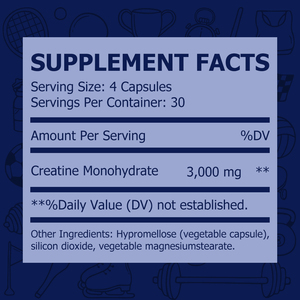 Private Label <b>Creatine</b> Monohydrate Capsules 3000MG Recovery Energy Strength Endurance Support Athletic Performance for Men Women - Product Image 2