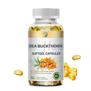 Kapsul Lunak Minyak Sea Buckthorn Ausreson OEM Organik Halal Suplemen 500mg Omega 3 6 7 9 Sea Buckthorn Softgel untuk Kulit - Product Image 1