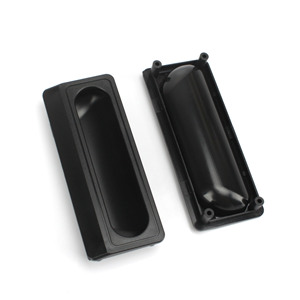 Lemari Penyimpanan File Persegi Panjang Modern BESKO Plastik Hitam ABS, Gagang Tarik Rata untuk Pintu Lemari, Gagang Tersembunyi untuk Lemari Buku - Product Image 1