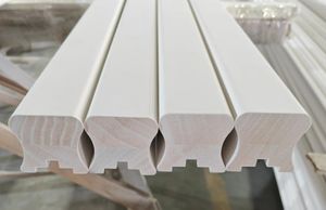 Personnalisé Moderne Décoratif Blanc Gesso Apprêté Doigt Joint Radiata Pin Chinois <span class=keywords><strong>Sapin</strong></span> LVL En Bois Escalier Main Courante Moulures pour - Product Image 3